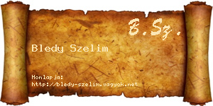 Bledy Szelim névjegykártya
